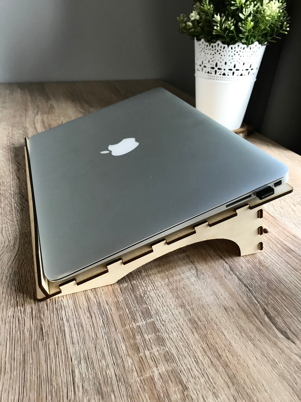 Wooden Laptop Stand Wood Plywood Hand Made Minimalistic Etsy