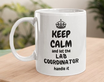 Caneca de café coordenador de laboratório, xícara de chá de cientista de laboratório médico, presente para cientista, presente de ciência, presente para técnico de laboratório