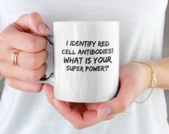 Caneca de remédio para transfusão, presente para banco de sangue, xícara de chá para cientista de banco de sangue, caneca de café para transfusão de sangue, presente para banco de sangue, cerâmica branca...