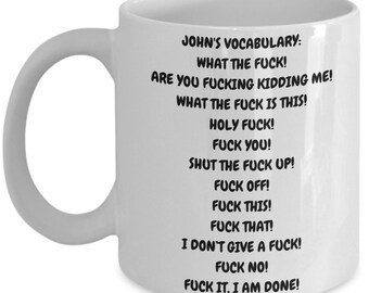 Caneca de foda personalizada, caneca de café engraçada com palavrões personalizados, xícara de chá rude e inadequada, ideia engraçada de presente