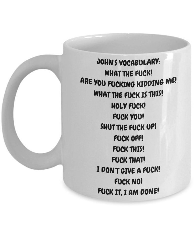 Taza de mierda personalizada, insulto personalizado palabras divertidas taza de café, taza de té inapropiado grosero, idea de regalo divertido imagen 1