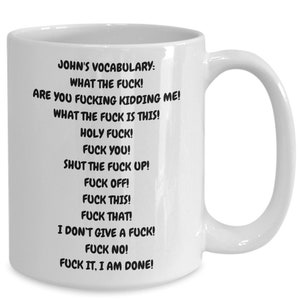 Taza de mierda personalizada, insulto personalizado palabras divertidas taza de café, taza de té inapropiado grosero, idea de regalo divertido imagen 4