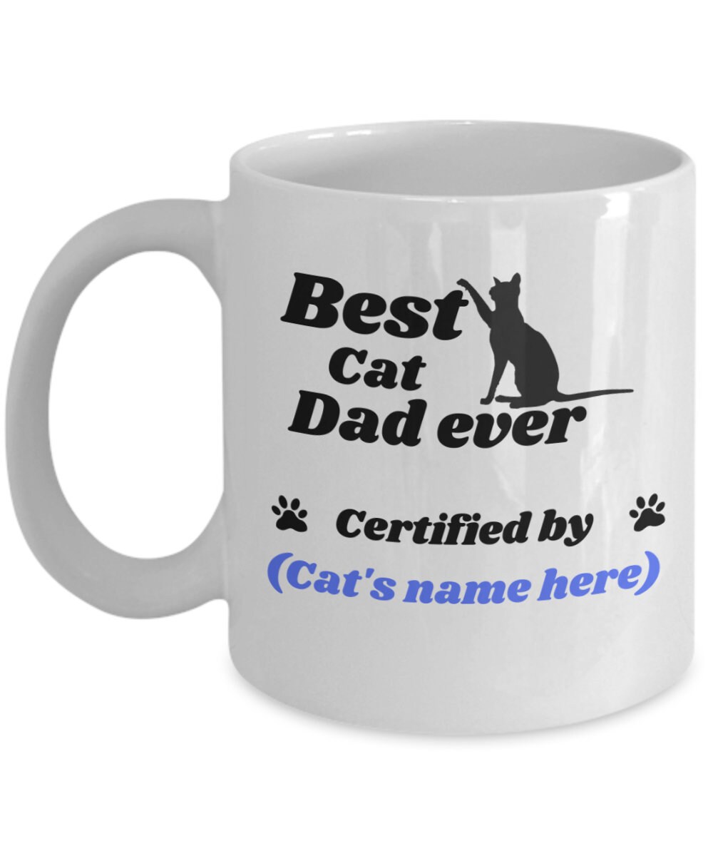 Custom cat mug best cat dad ever personalized cat coffee Etsy