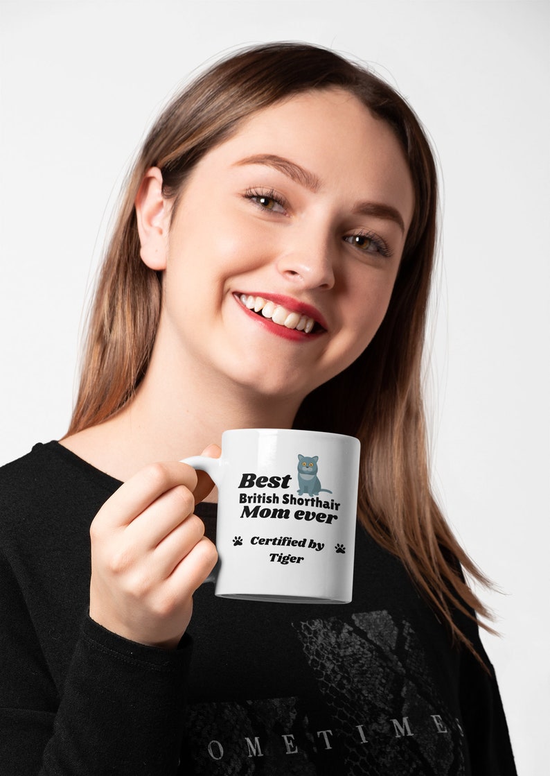 Personalized British Shorthair Cat Coffee Mug - Custom Name Cat Lover Mug, White Ceramic, 11oz Or 15oz - View #5