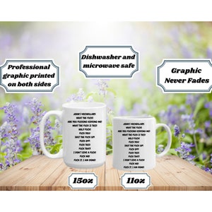 Taza de mierda personalizada, insulto personalizado palabras divertidas taza de café, taza de té inapropiado grosero, idea de regalo divertido imagen 2