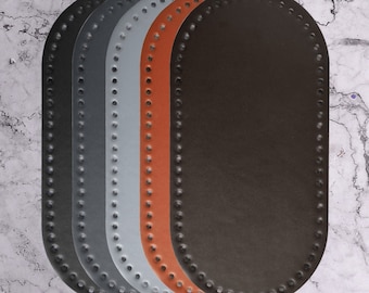 Kunstleder Boden Boden für Strick- und Häkeltasche, Rucksack oder Häkelkorb PU-Leder. Wie man die Tasche an den Boden bindet.