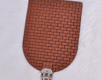 Genuine leather base for crochet bags and backpacks. Top for bag or backpack. How to tie a bag. DIY crochet and knitting handmade bag