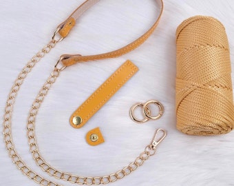 Zipper Closer for Crochet Bags, Genuine Leather Zip Detail for Shopper ...