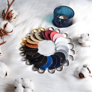 Set di chiusure cucite per borsa in ecopelle. Clip per cintura. Idee su come fissare magnificamente la cinghia ai rubinetti per cucire delle borse con anello a D. PU