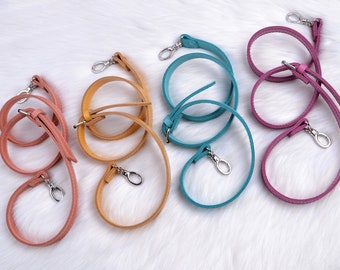Adjustable strap with carabiners 110х2cm made of genuine leather. Strap for a crochet bag, replacement strap with a regulator. DIY knit bag