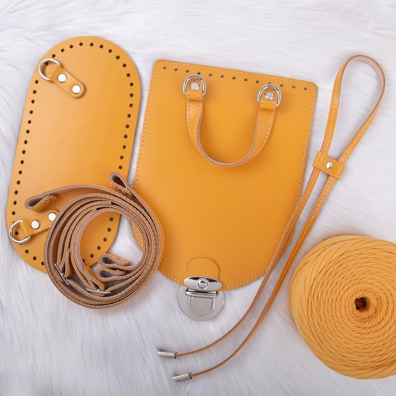 Kit for Crochet and Knitting Backpack Genuine Leather Set With Bottom  25x12, Diy Crochet, How to Tie a Backpack, Items for Crochet Backpack 