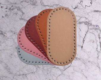 Oval faux leather base 20x10 for the bag, details for knitting bag, backpack or crochet basket. PU Eco leather. How to tie bag to the bottom