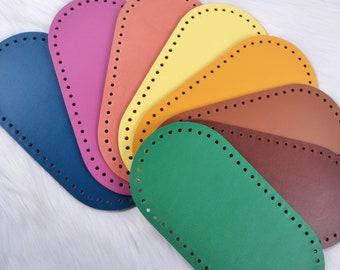 Leather bottom for knitting bag, backpack or basket oval Size 25x12.Base for crocheting  bag.How to tie a bag to the bottom,DIY handmade bag