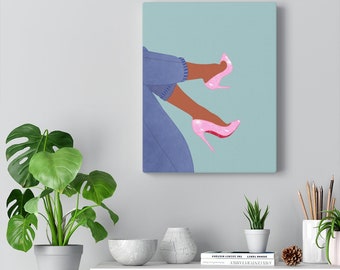 Louboutin High Heels, Red bottom shoes Art Fashion Illustration, Shoe Fashion prints, Fashion Home Décor, Louboutin Heels Shoe fetish Print