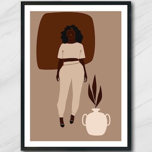 Terracotta Wall Art, Earth Tone Wall Art, Boho Woman Art Print, Terracotta Wall Art Printable, Abstract African Art, Earth Tone Decor Poster