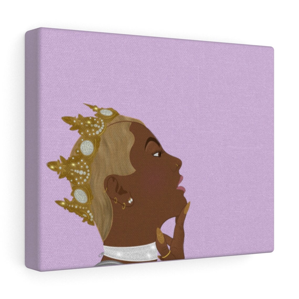 Afro Queen Canvas Art, Black Queen Wall Art, Black Melanin Queen Art
