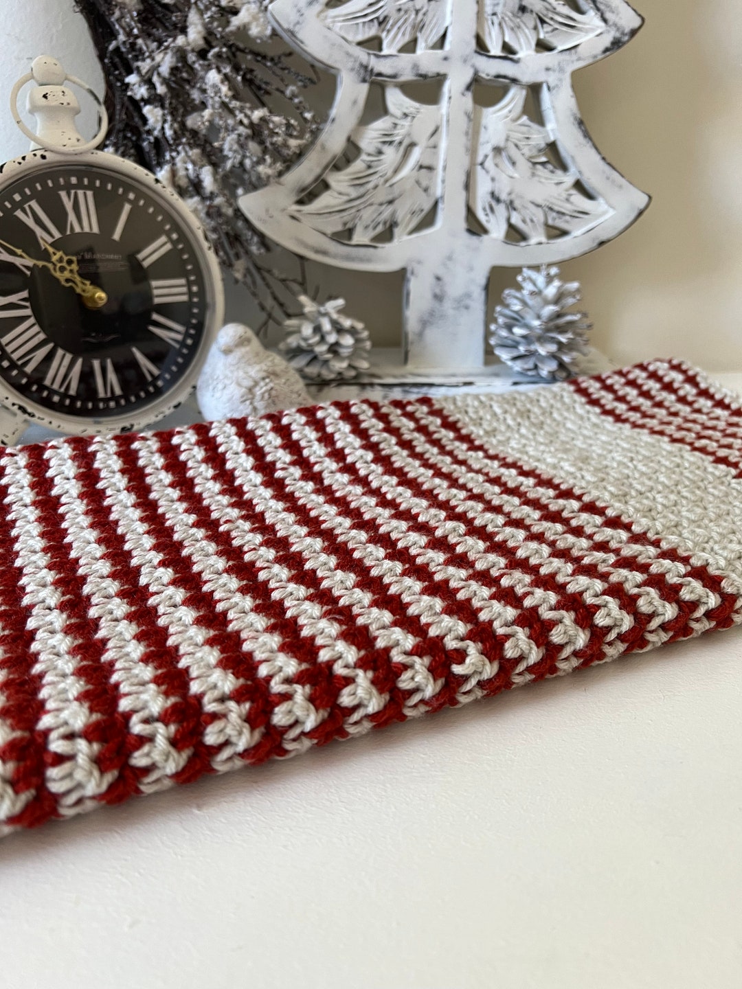 Rust and Oatmeal Baby Blanket, Crochet, Newborn to Toddler Age