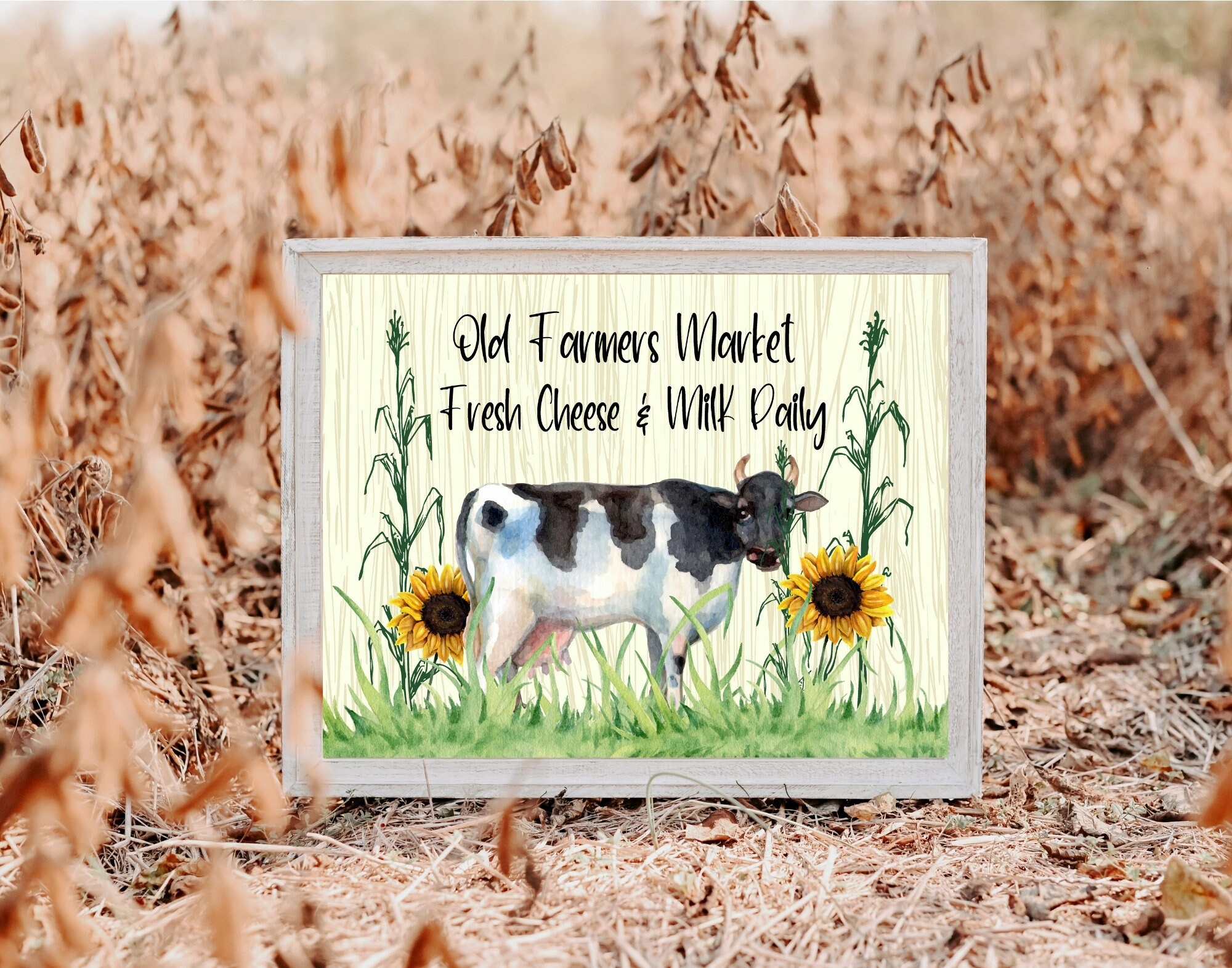 Kuh Kunstdruck Bauernhaus Wand-Dekor. Bauern vermarkten | Etsy