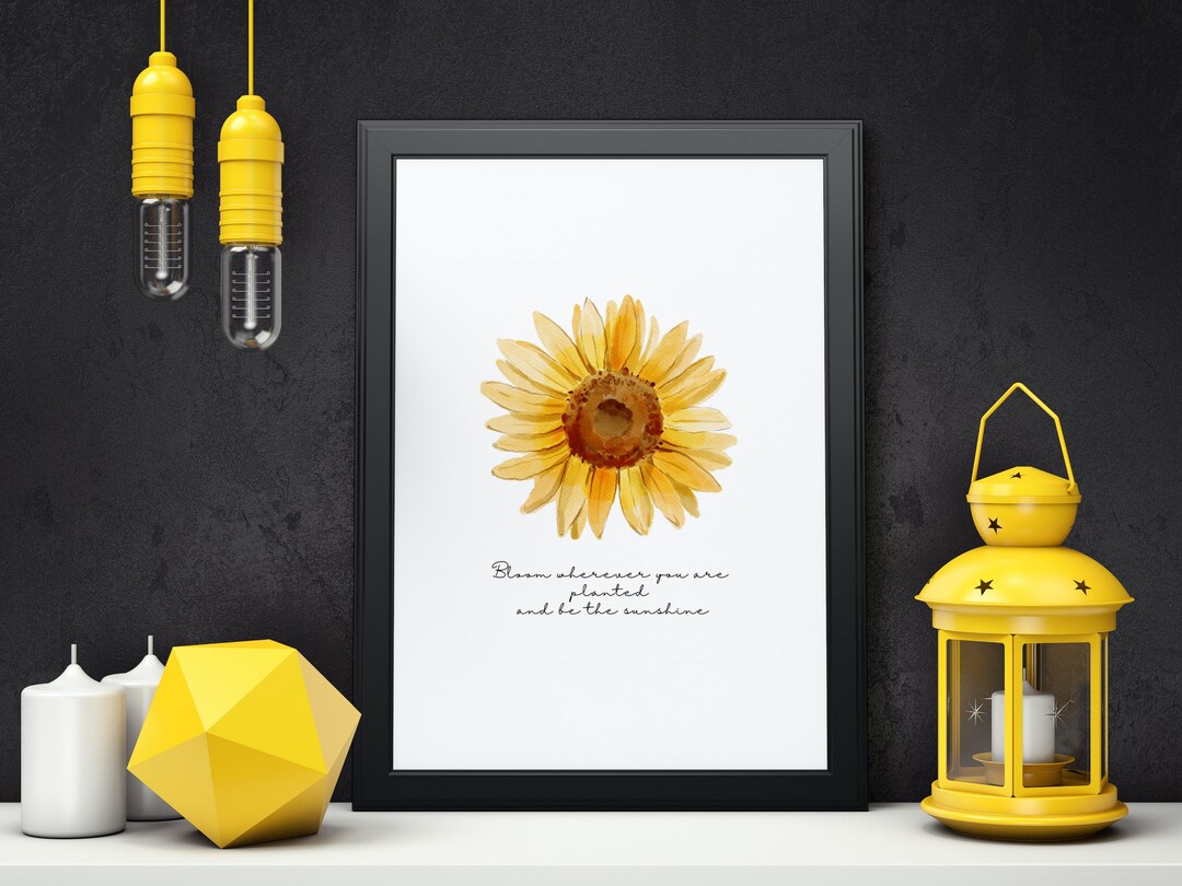 Watercolor Sunflower Art Print, Inspirational Wall Decor - Etsy
