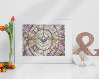 Holy Spirit Print, Dove Art Print, Religious Art Print, Wall Art Print, Wall Hanging, Easter gift, Christian Art, St. Peter's Basilica