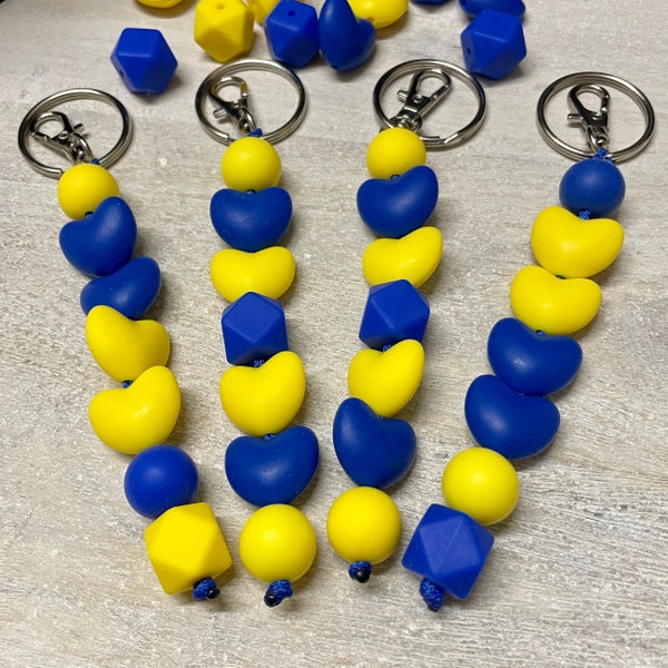 Down Syndrome Awareness Keychain/Down Syndrome Keychain/Silicone Bead Keychain/Down Syndrome Backpack Charm/Down Syndrome Key Chain