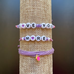 Word Friendship Bracelet Set/ Personalized Gift/ Waxed Polyester/ Surfer Bracelet/ Friendship Bracelet