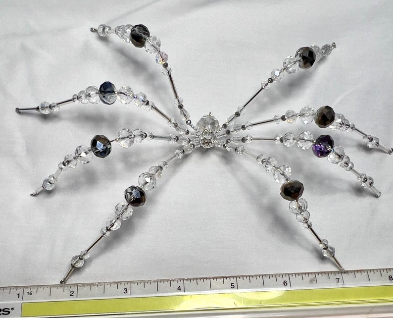 Creative Spider Ruler Clear/gray Crystal Glass Beaded Spider - Etsy