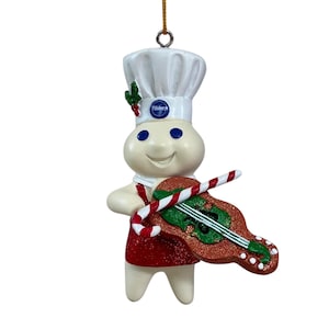 Vintage Danbury Mint Pillsbury Doughboy Glitter Holiday Christmas Ornament