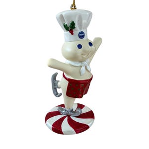 Vintage Danbury Mint Pillsbury Doughboy Glitter Holiday Christmas Ornament