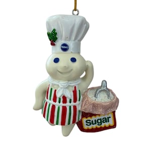 Vintage Danbury Mint Pillsbury Doughboy Glitter Holiday Christmas Ornament