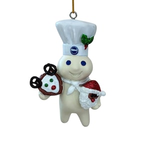 Vintage Danbury Mint Pillsbury Doughboy Glitter Holiday Christmas Ornament