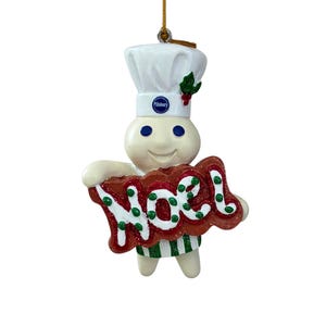 Vintage Danbury Mint Pillsbury Doughboy Glitter Holiday Christmas Ornament