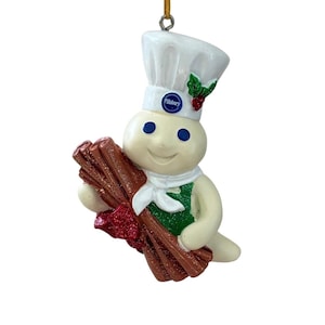 Vintage Danbury Mint Pillsbury Doughboy Glitter Holiday Christmas Ornament