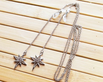 Star Cross Pendant Snake Chain / Spectacle Chain/Gold chain/Silver chain/Sunglasses chain/Glasses chains