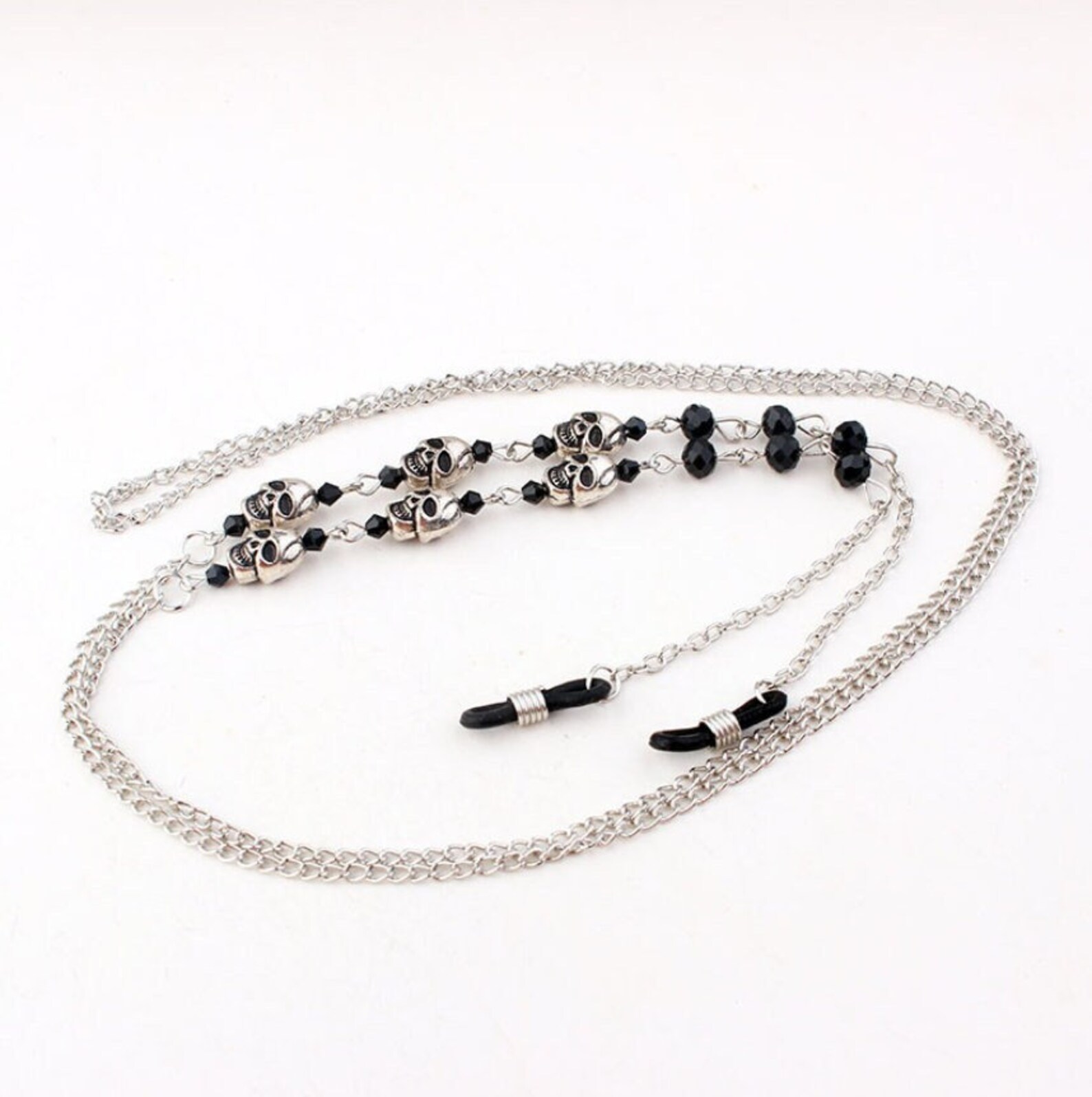 Gothic Skull Glasses Chain / Black Diamond Glasses Chain Etsy