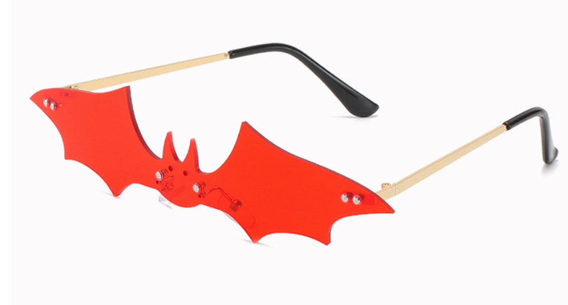 Rimless Bat Sunglasses/Fashion Street Sunglasses/Prom Etsy