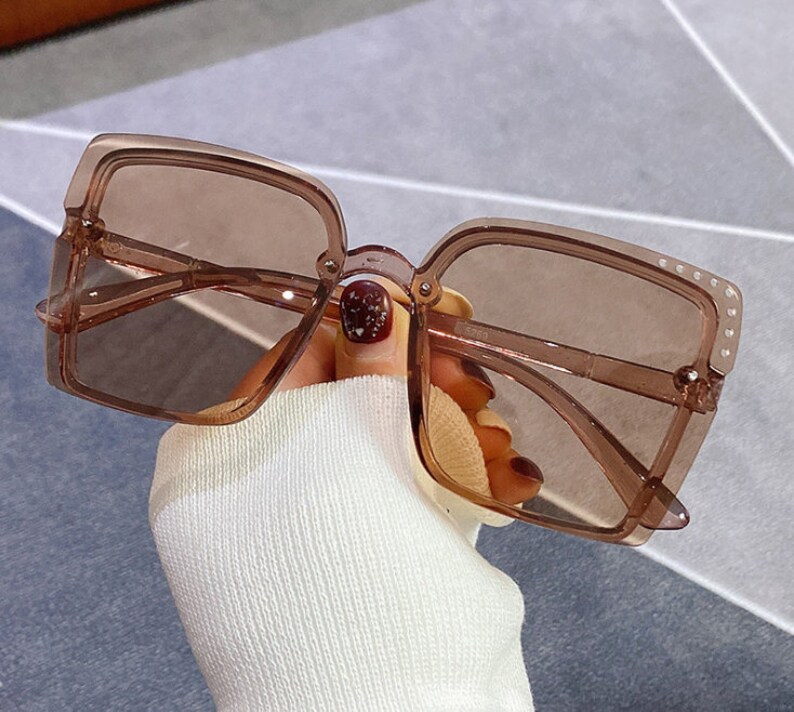 color gradient sunglasses square rimless sunglasses Beach glasses