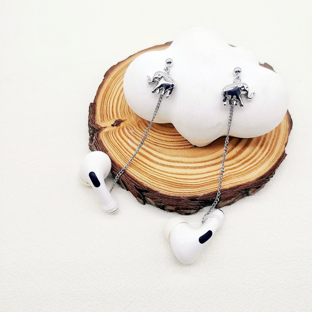 Elephant Pendant Round Earplug Earrings Airpods Earring Etsy