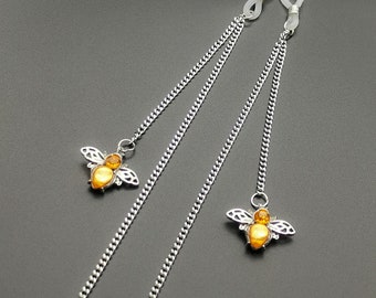 Amber Bee Pendentif Lunettes Chaîne / Lunettes Charm