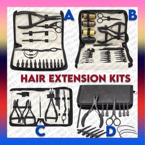 Hair Extension Kit Tape In Tool Plier and Hair Clips Pads Comb for Hair  Styling