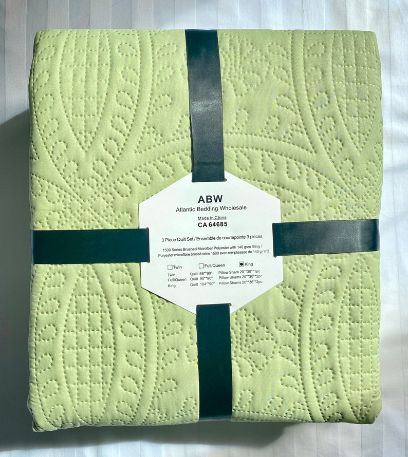 3 Pieces High Quality Quilt Bedspread Set Etsy