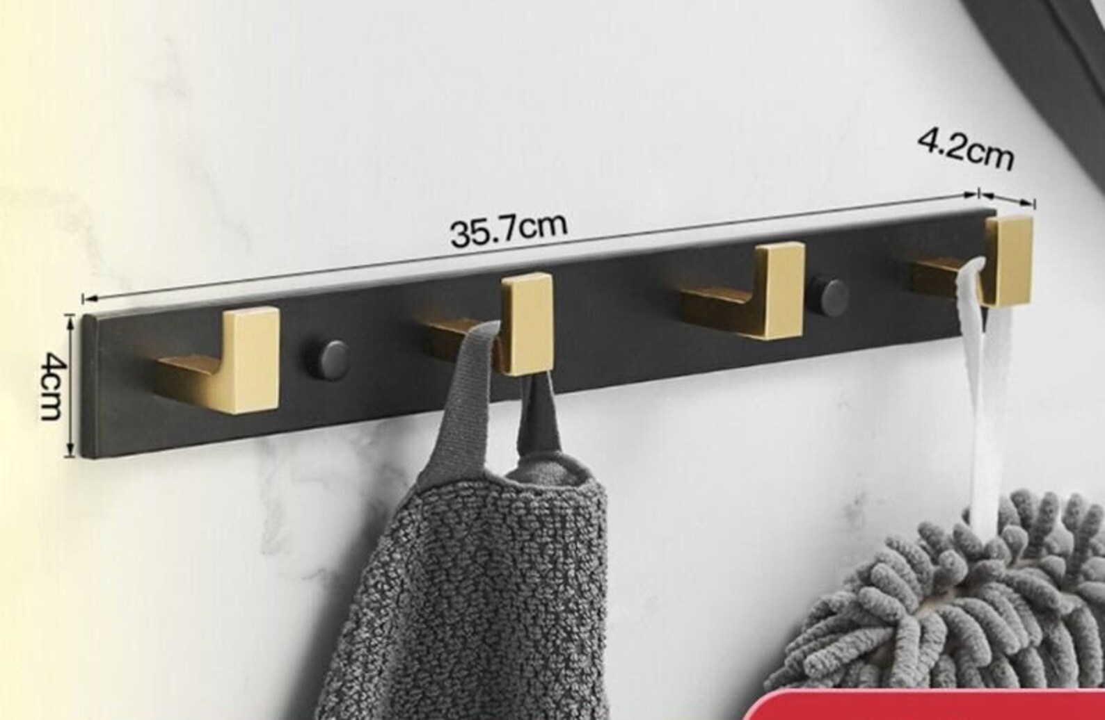 Black and Gold Row Hooks Space Aluminum Hooks Coat Wall Etsy