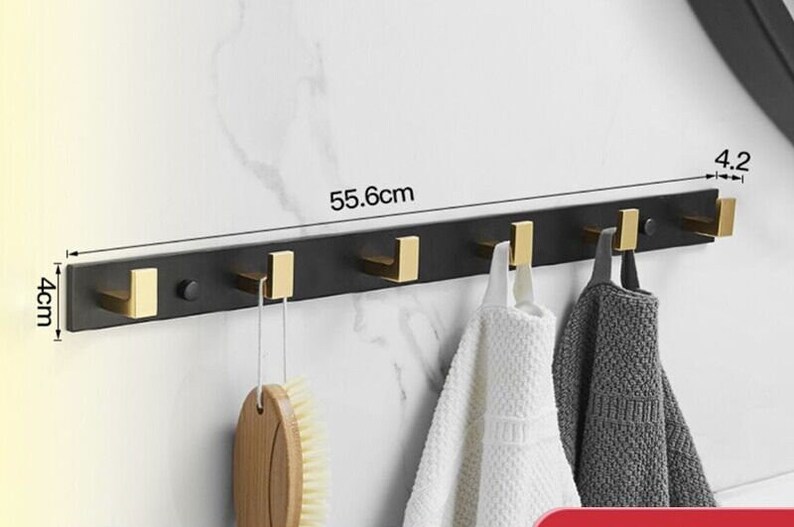 Black and Gold Row Hooks Space Aluminum Hooks Coat Wall Etsy