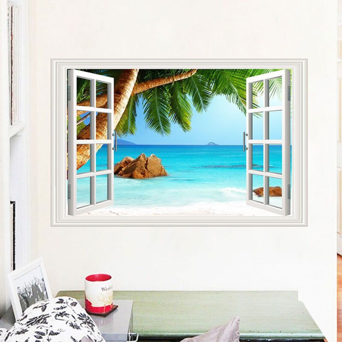 Gefälschte Fenster Wandaufkleber Natürliche Landschaft vor dem | Etsy