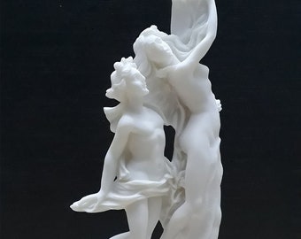 Apollo & Daphne By LORENZO BERNINI 22.5cm-8.85in Replica Museum Copy Handmade Sculpture White Marble and Cast Alabaster