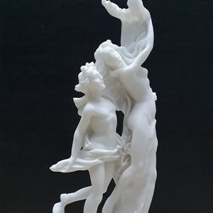 Apollo & Daphne By LORENZO BERNINI 22.5cm-8.85in Replica Museum Copy Handmade Sculpture White Marble and Cast Alabaster