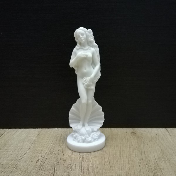 Geburt der Göttin Aphrodite, 16,5 cm große griechische römische Göttin Venus, handgefertigte Statue aus Marmor und gegossenem Alabaster