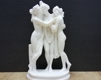 The Three Graces - Charites 24.5cm-9.64in Ancient Greek Statue Museum Copy Marble & Cast Alabaster Handmade Statue