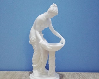 Hestia Greek Goddess of Hearth-Home Life-Family 22cm - 8.66in Greek Statues White Marble & Alabaster Handmade Statue in Greece