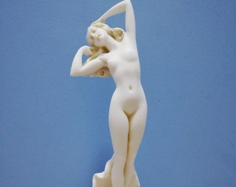 Nacimiento de la diosa Afrodita, 31,5 cm (12,4 pulgadas), diosa griega romana Venus, estatua de mármol y alabastro fundido, hecha a mano y pintada a mano.